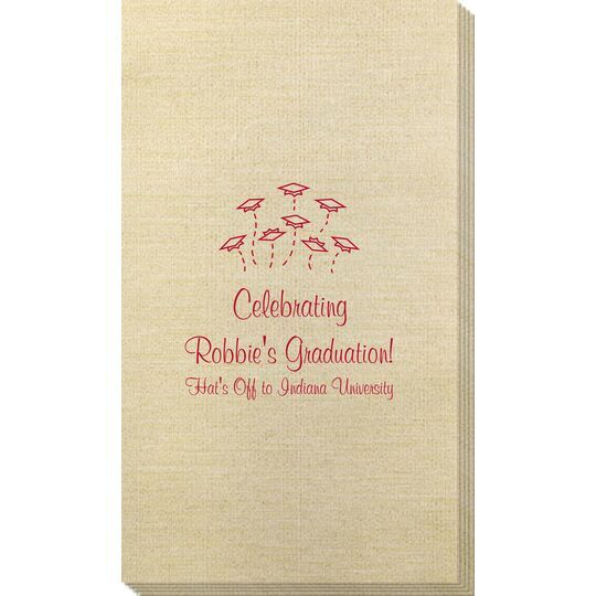 Hat Toss Graduation Bamboo Luxe Guest Towels
